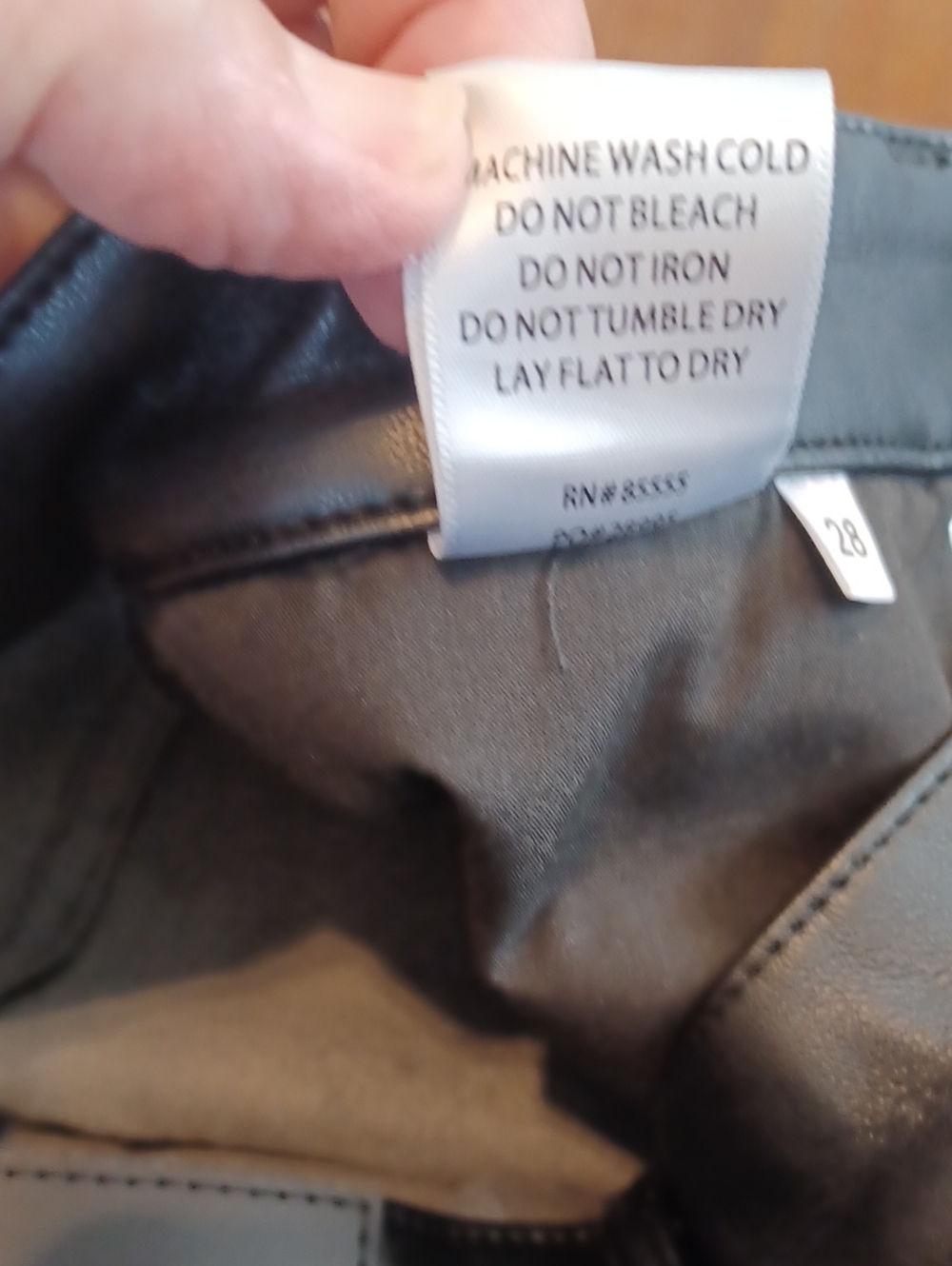 Pistola Black Lennon  Vegan Leather Jeans High Rise Sz.28. L.28". R-12".  EUC! - Picture 6 of 10